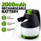 Multifunctional 5W Rechargeable LED Flashlight & Power Bank - 2000mAh Battery Emergency Lantern & Table Lamp - Green_8510026_5