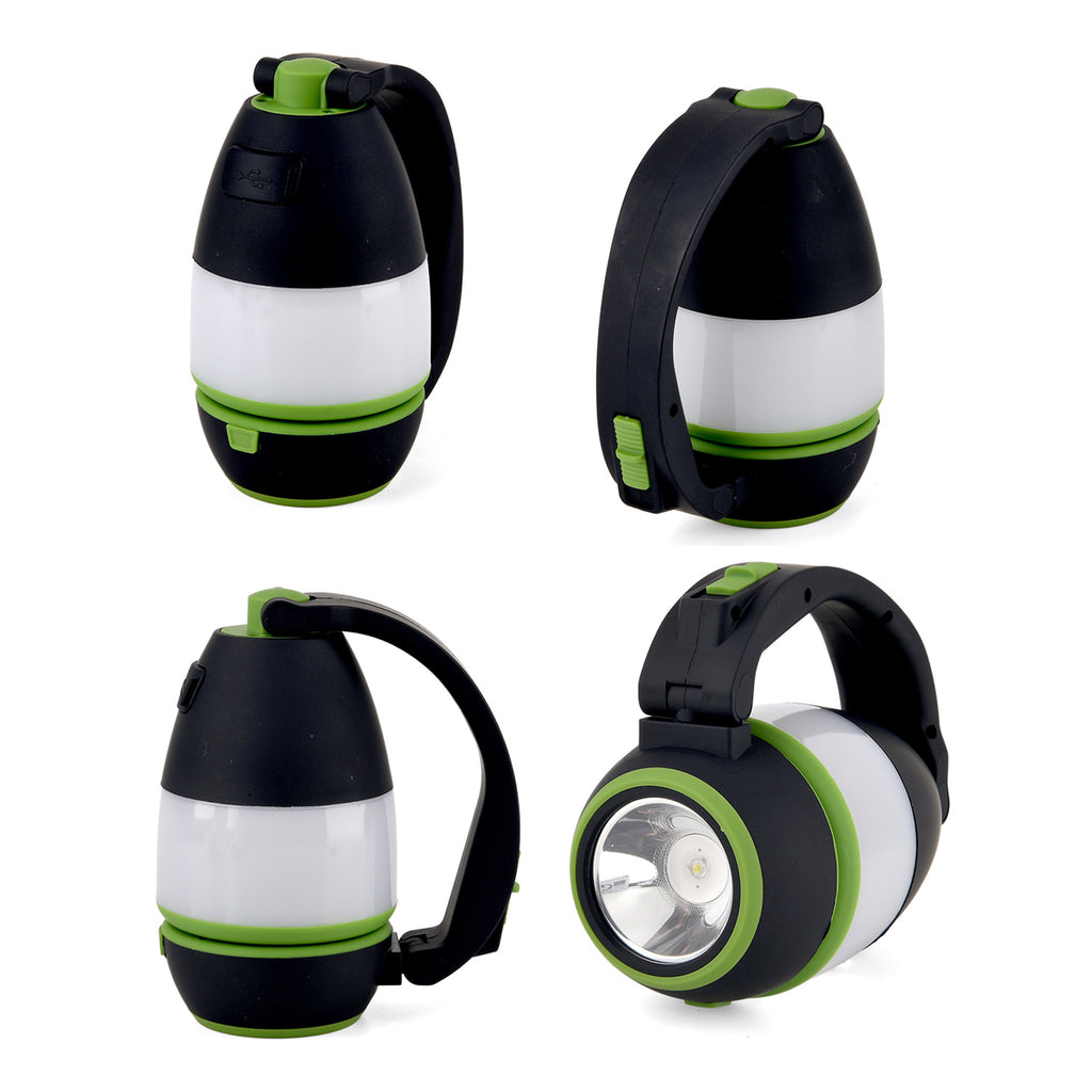 Multifunctional 5W Rechargeable LED Flashlight & Power Bank - 2000mAh Battery Emergency Lantern & Table Lamp - Green_8510026_6
