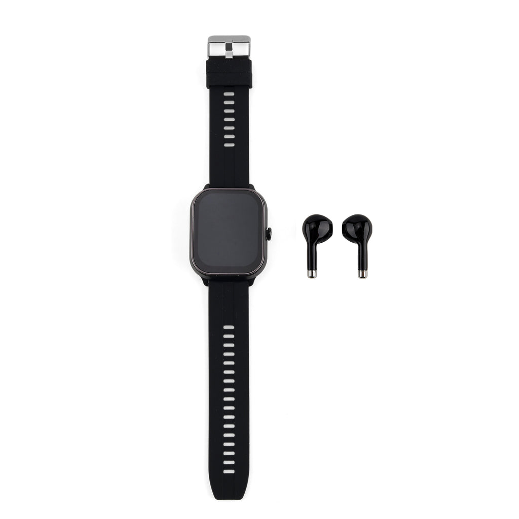 2 in 1 Integrated Wireless Earbuds Smartwatch Combo - Premium NFC Bluetooth Calling Watch with Heart Rate Blood Pressure Sleep Monitor Size 240mAh Battery 15 Day Lifetime - Black_8510068_5