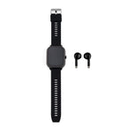 2 in 1 Integrated Wireless Earbuds Smartwatch Combo - Premium NFC Bluetooth Calling Watch with Heart Rate Blood Pressure Sleep Monitor Size 240mAh Battery 15 Day Lifetime - Black_8510068_5