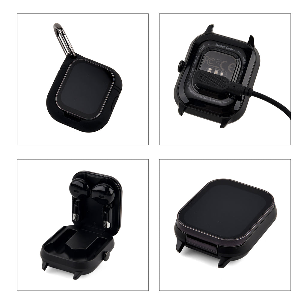 2 in 1 Integrated Wireless Earbuds Smartwatch Combo - Premium NFC Bluetooth Calling Watch with Heart Rate Blood Pressure Sleep Monitor Size 240mAh Battery 15 Day Lifetime - Black_8510068_7