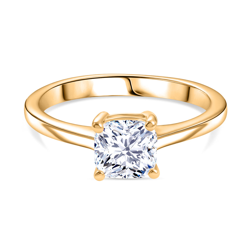Luxuriant SI-G/H Lab Grown Diamond Solitaire Ring in 18K Vermeil Yellow Gold Plated Sterling Silver 1.02 Ct._8510270