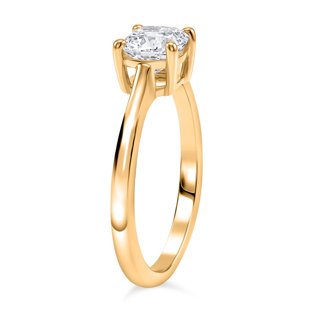 LUXURIANT 1 Ct. Lab Grown Diamond Solitaire Ring in 18K Vermeil Yellow Gold Over Sterling Silver (SI-G-H) 8510270 4