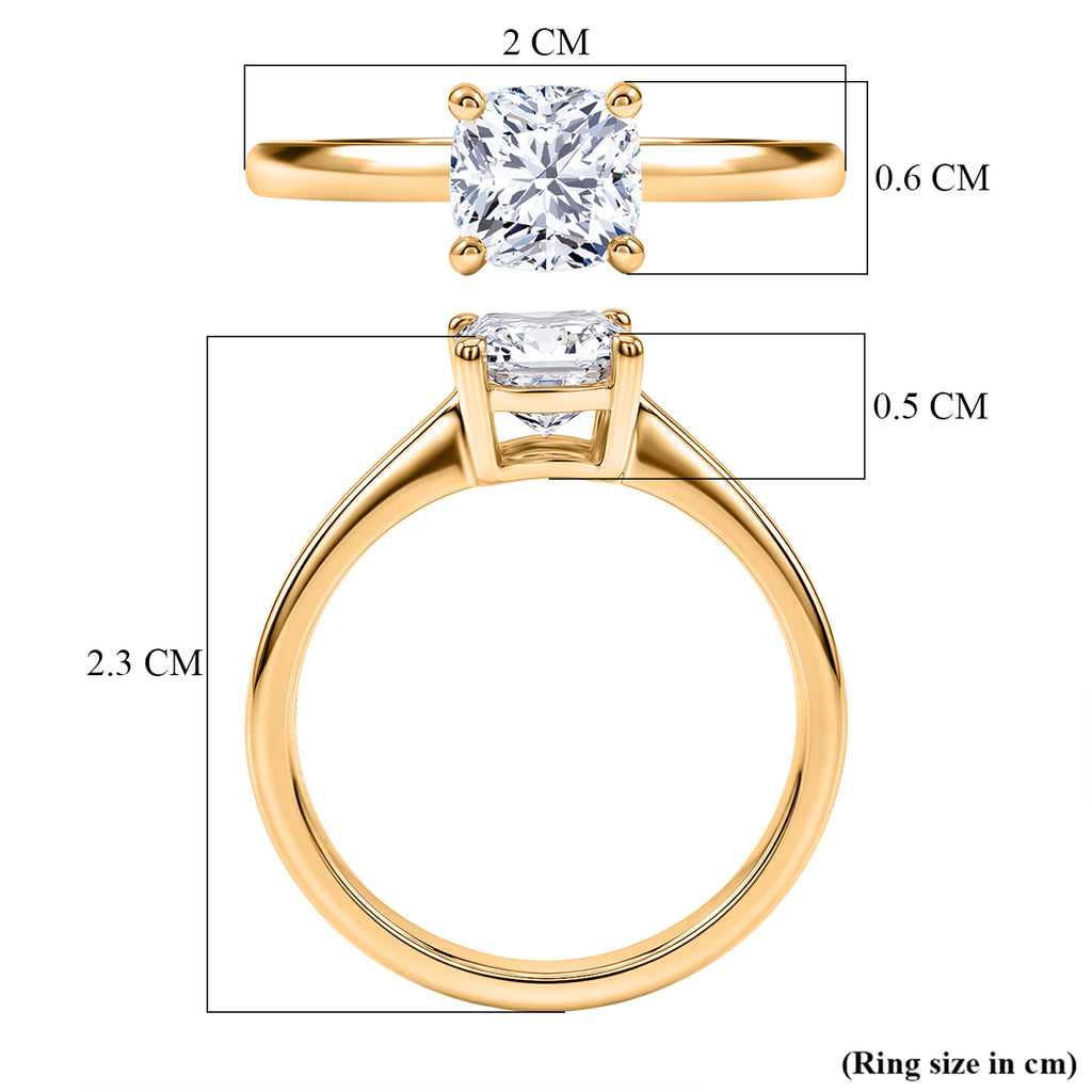 Luxuriant SI-G/H Lab Grown Diamond Solitaire Ring in 18K Vermeil Yellow Gold Plated Sterling Silver 1.02 Ct._8510270_5