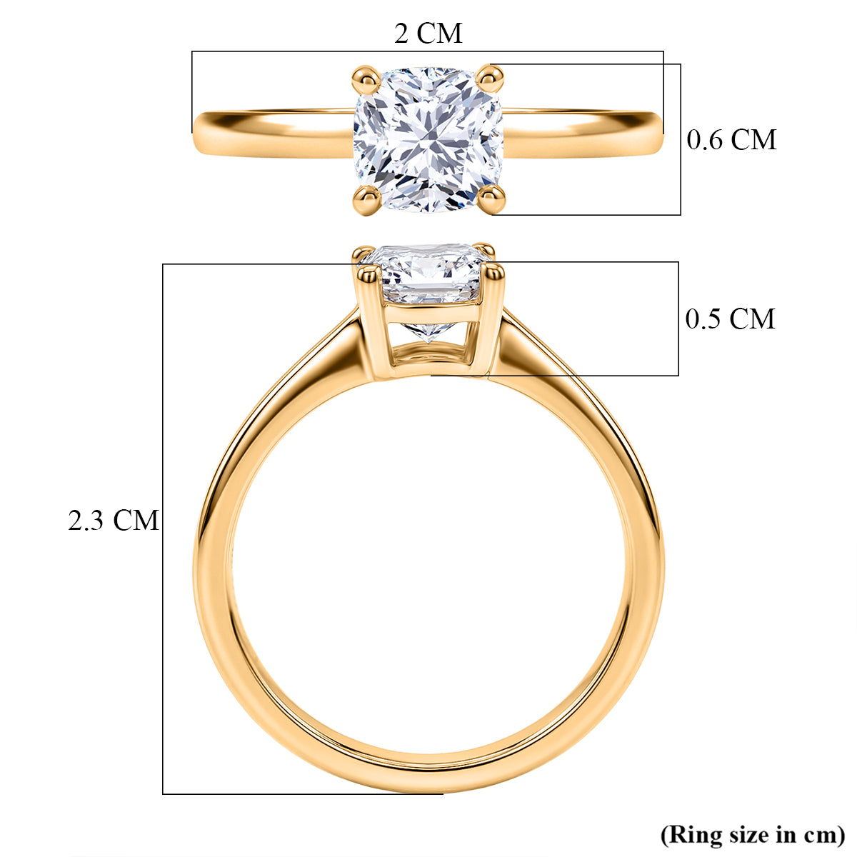 LUXURIANT 1 Ct. Lab Grown Diamond Solitaire Ring in 18K Vermeil Yellow Gold Over Sterling Silver (SI-G-H) 8510270 6