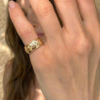 Royal Bali Collection - 9K Yellow Gold Floral Band Spinner Ring_8510534_1