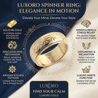 Royal Bali Collection - 9K Yellow Gold Floral Band Spinner Ring_8510534_4