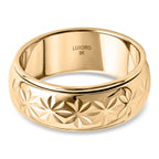 Royal Bali Collection - 9K Yellow Gold Floral Band Spinner Ring_8510534_6