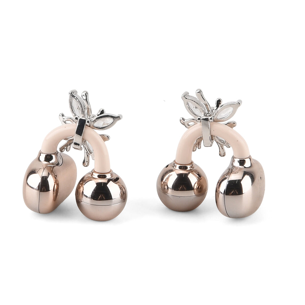 Wireless Ear Clip Butterfly Earrings Bluetooth Earbuds - Premium Bluetooth V6.0, 230mAh Charging Case 3-4 Hours Music Time - Gold_8510542_2