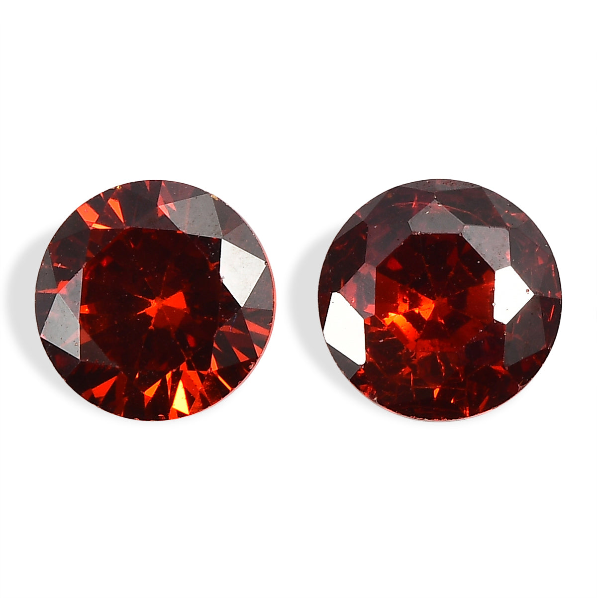 Set Of 2 Garnet Cubic Zirconia Round 5 mm Gemstone, 1.64 Ct V32520044 0