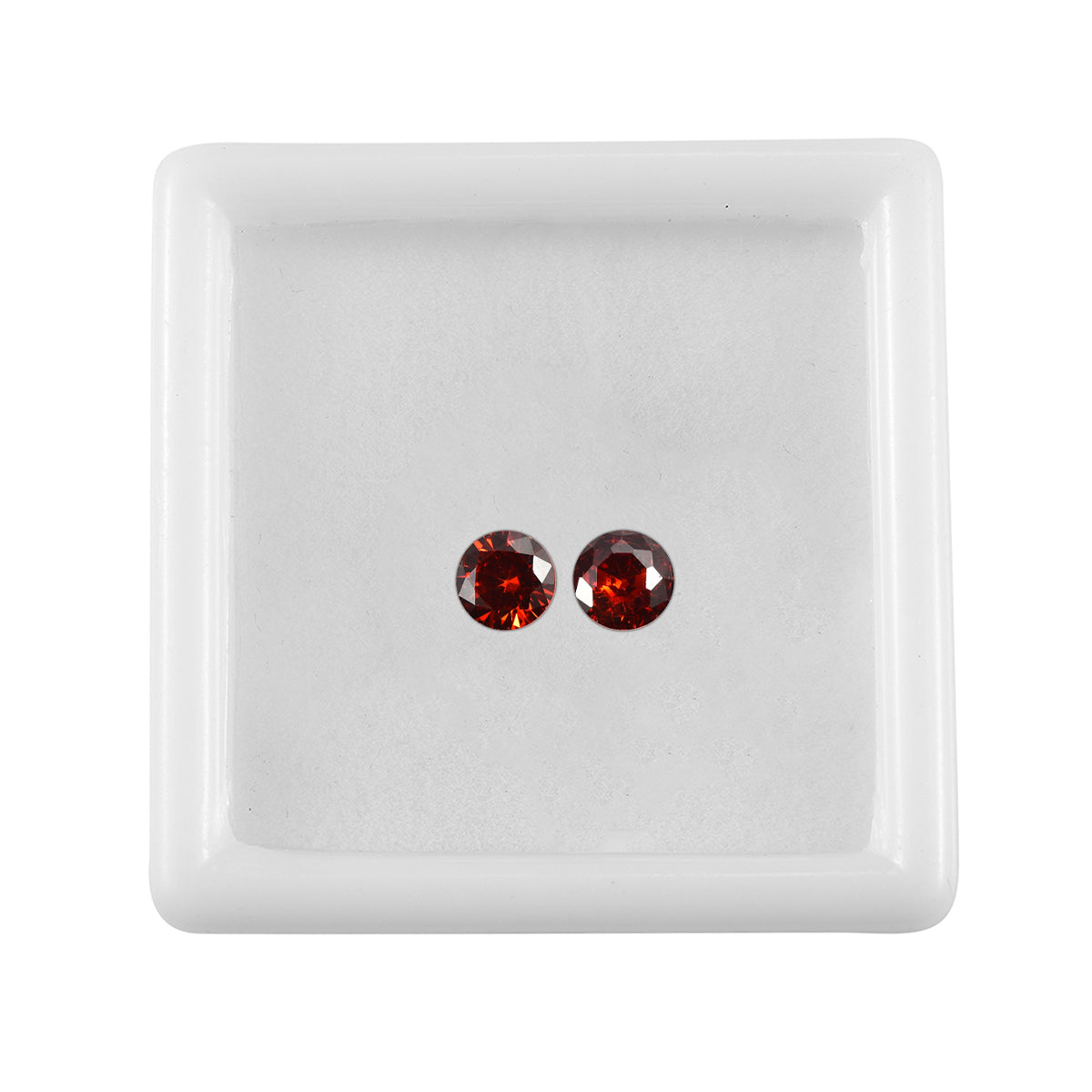 Set Of 2 Garnet Cubic Zirconia Round 5 mm Gemstone, 1.64 Ct V32520044 4