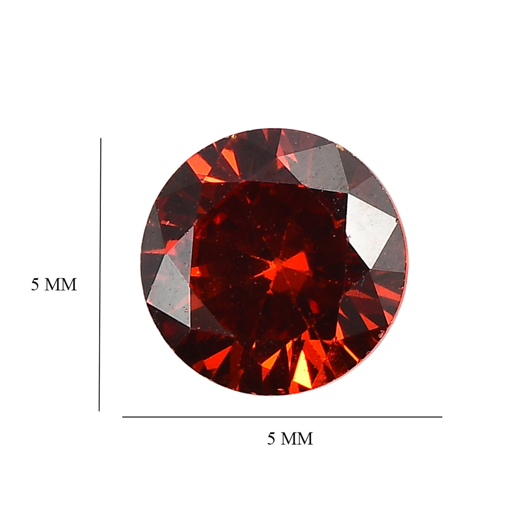 Set Of 2 Garnet Cubic Zirconia Round 5 mm Gemstone, 1.64 Ct_8511505_4
