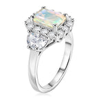 D'Joy Ethiopian Opal Main Stone With Side Stone Ring in Rhodium OverlaySterling Silver  2.160  Ct._8511556_3