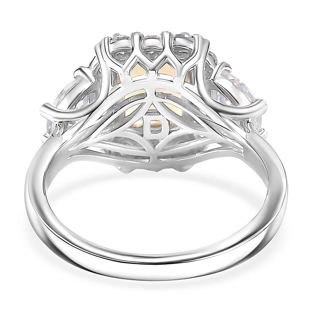 D'Joy Ethiopian Opal Main Stone With Side Stone Ring in Rhodium OverlaySterling Silver  2.160  Ct._8511556_4