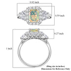 D'Joy Ethiopian Opal Main Stone With Side Stone Ring in Rhodium OverlaySterling Silver  2.160  Ct._8511556_5