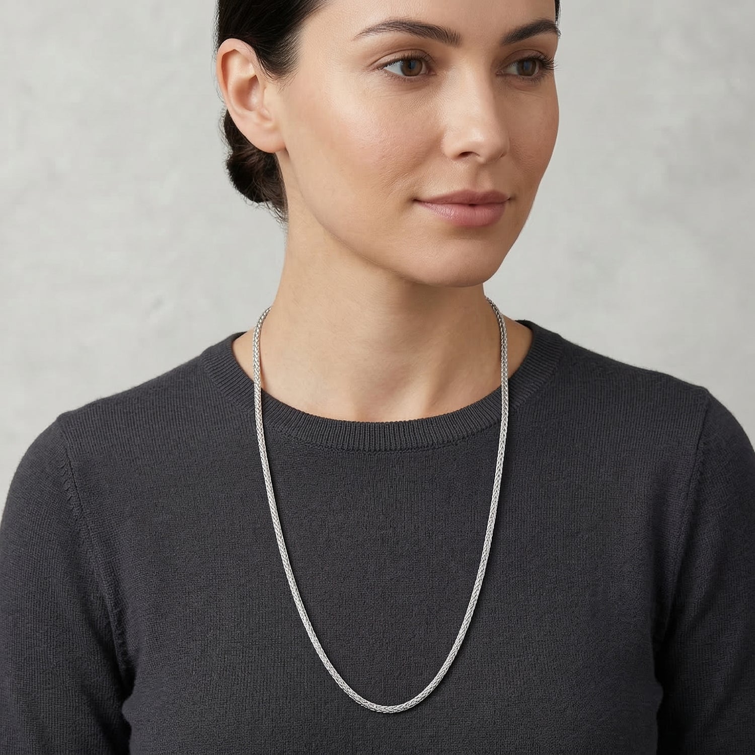 D'Joy Sterling Silver Tulangnaga Necklace (Size - 18) with Lobster Clasp, V32518100 2