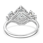 D'Joy Aquamarine, Moissanite Halo Ring in Rhodium OverlaySterling Silver  3.240  Ct._8512474_5