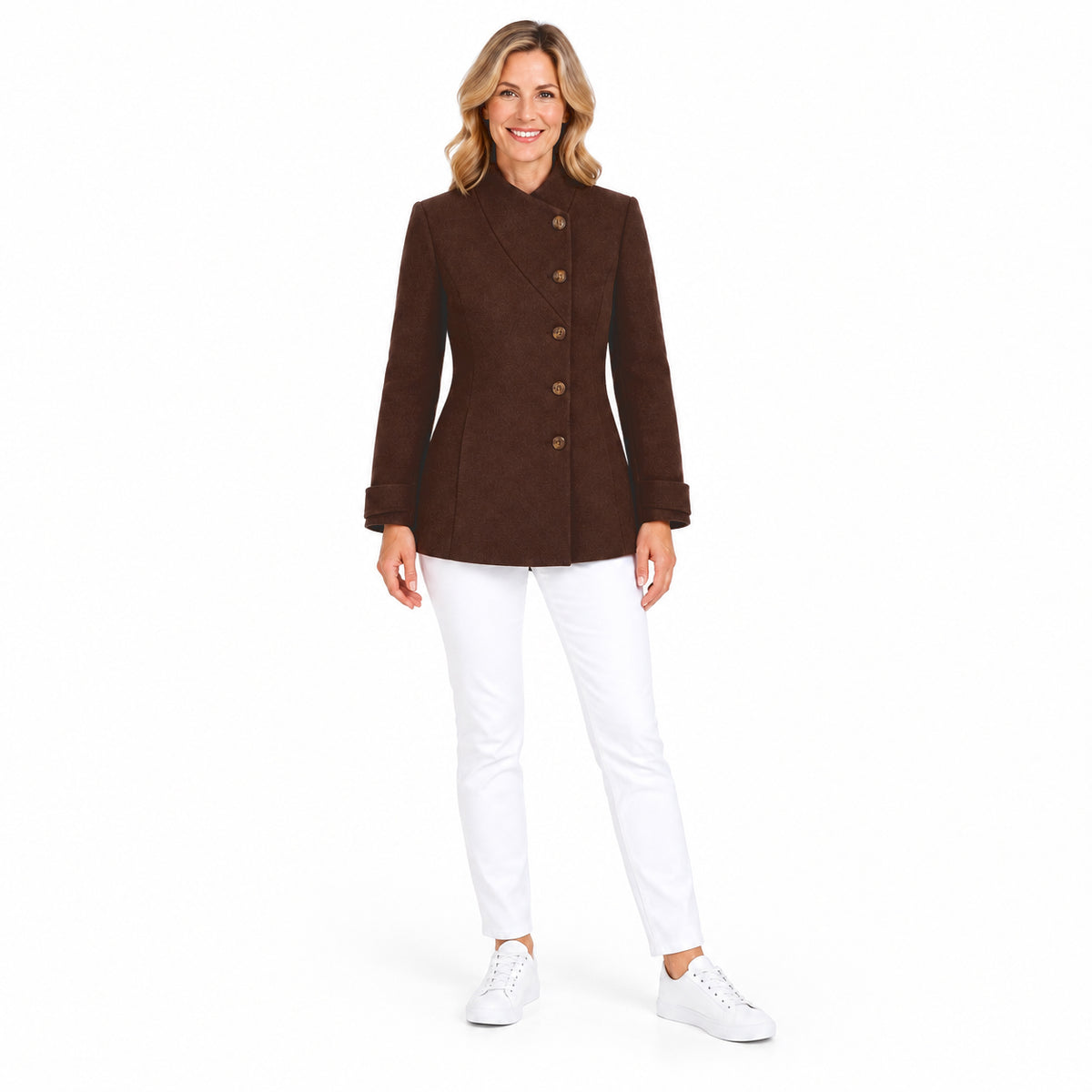 Emreco Short Formal Single Breasted Coat (Size 12) - Chocolate 8512561 0