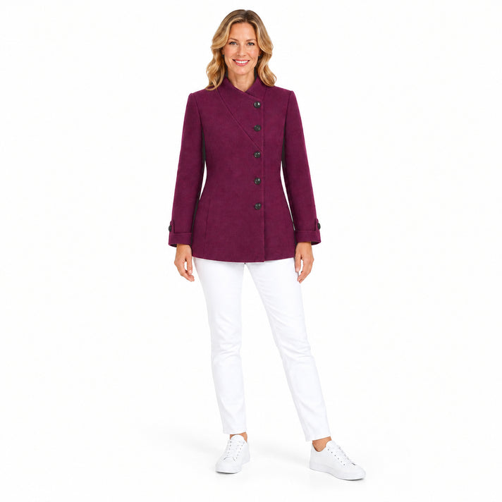 Emreco Short Formal Single Breasted Coat (Size 18) - Mulberry 8512575 1