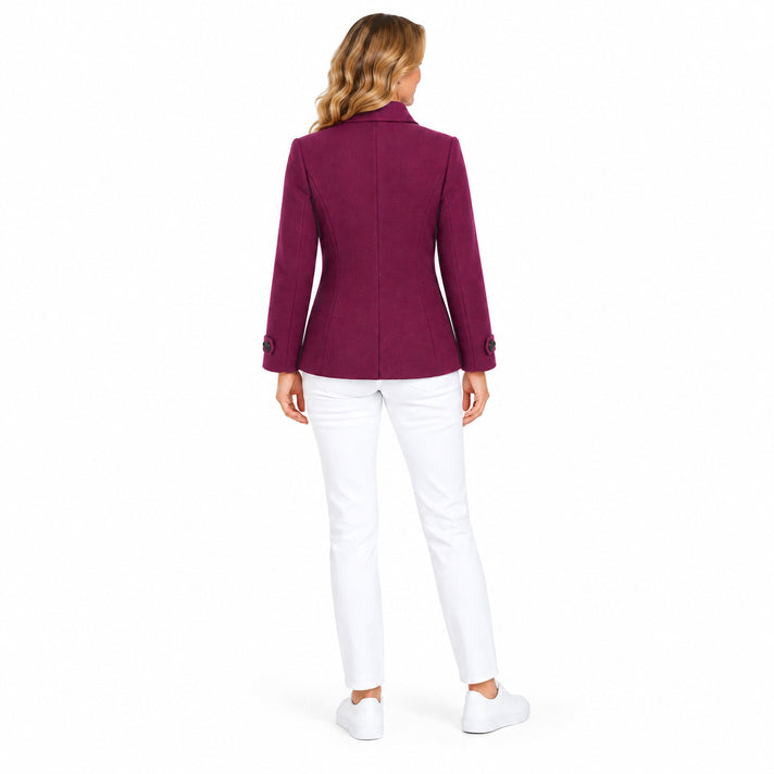 Emreco Short Formal Single Breasted Coat (Size 18) - Mulberry 8512575 2