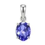 20TH BIRTHDAY - 950 Platinum AAAA Tanzanite Oval Solitaire Pendant 1.05 Ct_8513195
