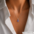 20TH BIRTHDAY - 950 Platinum AAAA Tanzanite Oval Solitaire Pendant 1.05 Ct_8513195_1
