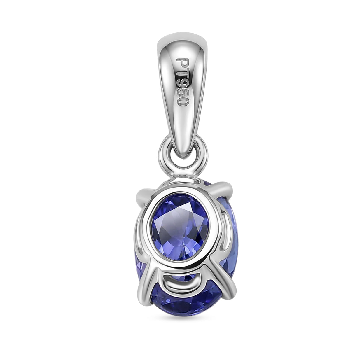 Rhapsody 950 Platinum AAAA Tanzanite Oval Solitaire Pendant 1.05 Ct. V32516714 4