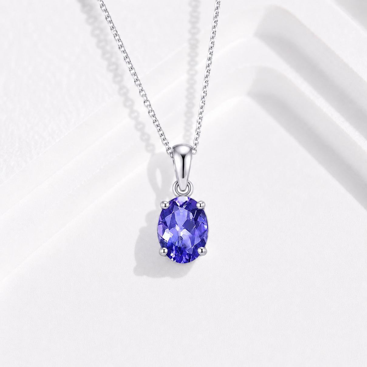 Rhapsody 950 Platinum AAAA Tanzanite Oval Solitaire Pendant 1.05 Ct. V32516714 5