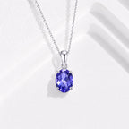 20TH BIRTHDAY - 950 Platinum AAAA Tanzanite Oval Solitaire Pendant 1.05 Ct_8513195_4