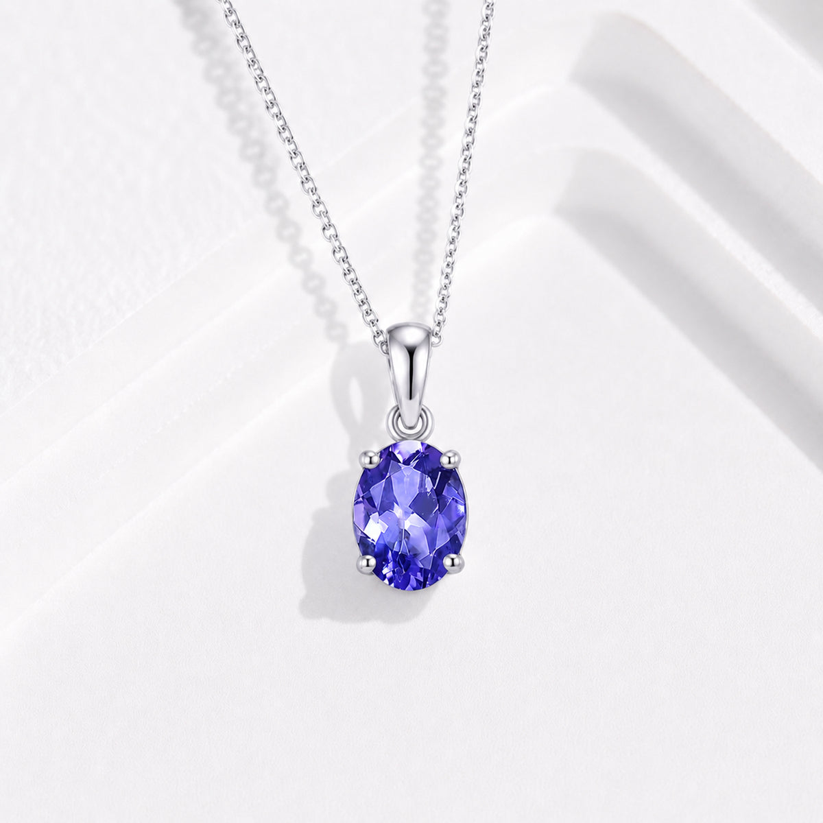 Rhapsody 950 Platinum AAAA Tanzanite Oval Solitaire Pendant 1.05 Ct. V32516714 5