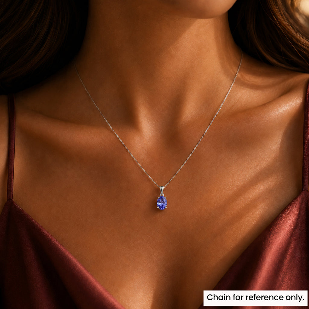 Rhapsody 950 Platinum AAAA Tanzanite Oval Solitaire Pendant 1.05 Ct_8513195_5