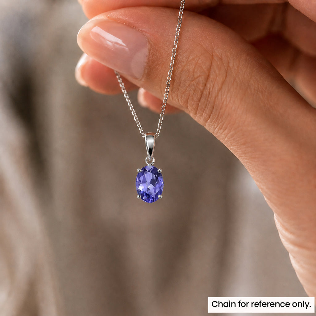 Rhapsody 950 Platinum AAAA Tanzanite Oval Solitaire Pendant 1.05 Ct_8513195_7