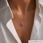 20TH BIRTHDAY - 950 Platinum AAAA Tanzanite Cushion Solitaire Pendant 1.05 Ct_8513196_1