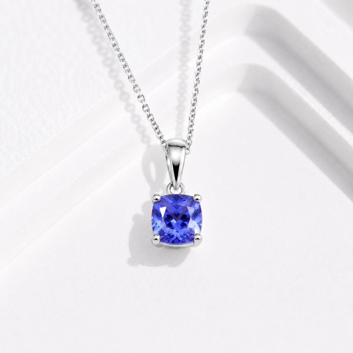 Rhapsody 950 Platinum AAAA Tanzanite Cushion Solitaire Pendant 1.05 Ct V32526010 5