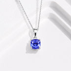 20TH BIRTHDAY - 950 Platinum AAAA Tanzanite Cushion Solitaire Pendant 1.05 Ct_8513196_4
