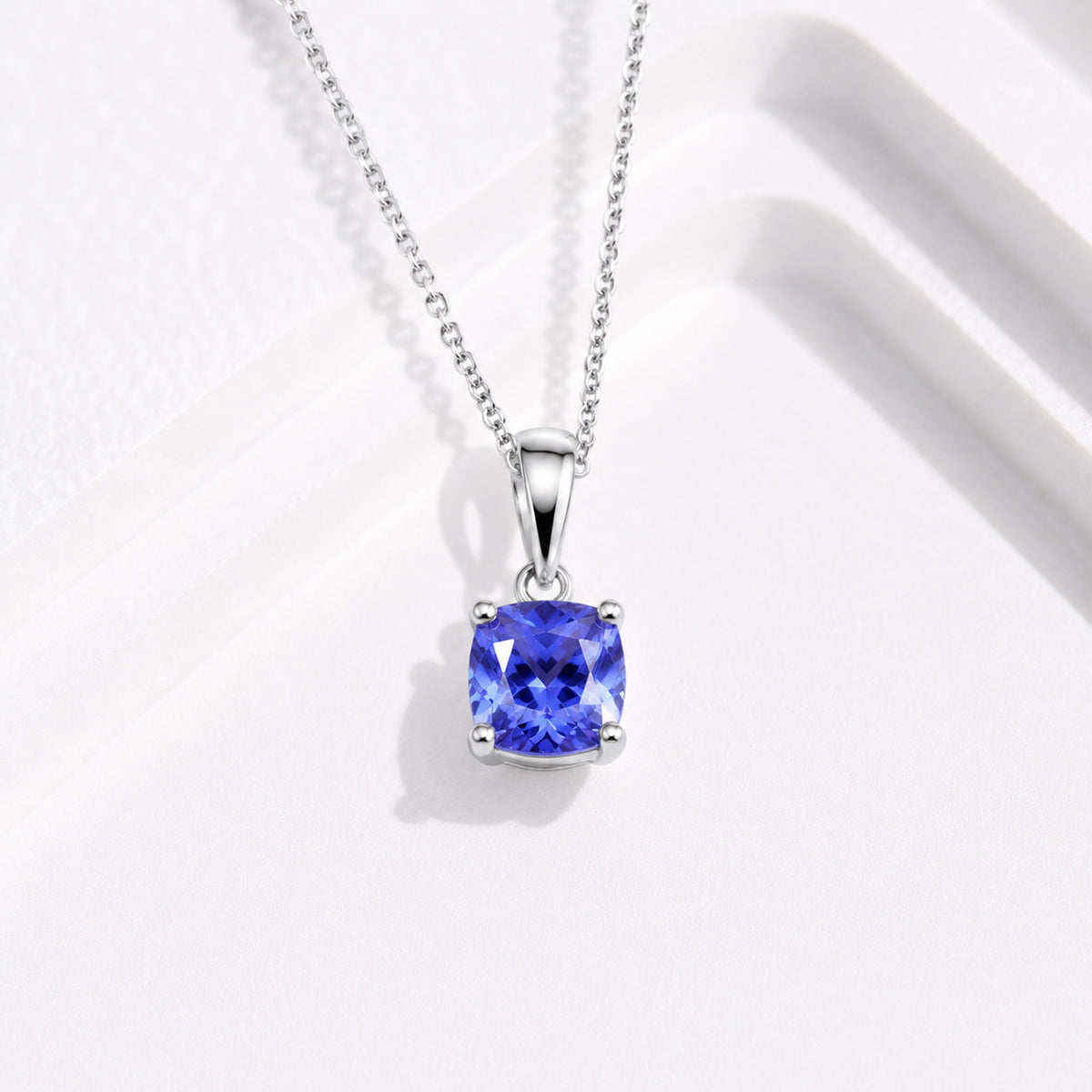 Rhapsody 950 Platinum AAAA Tanzanite Cushion Solitaire Pendant 1.05 Ct V32526010 5