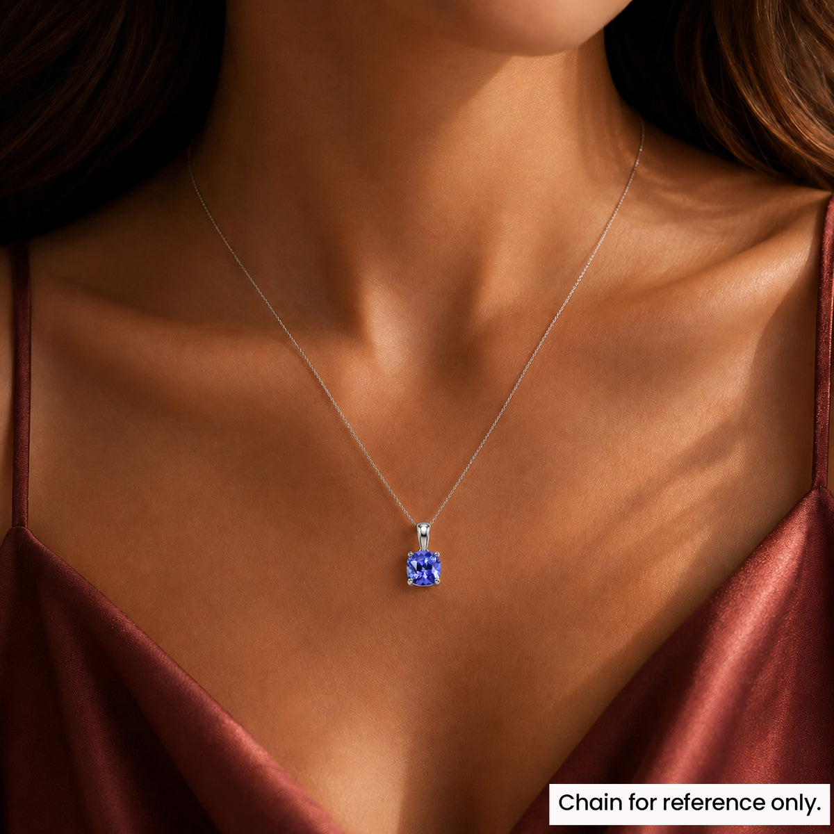 Rhapsody 950 Platinum AAAA Tanzanite Cushion Solitaire Pendant 1.05 Ct V32526010 6