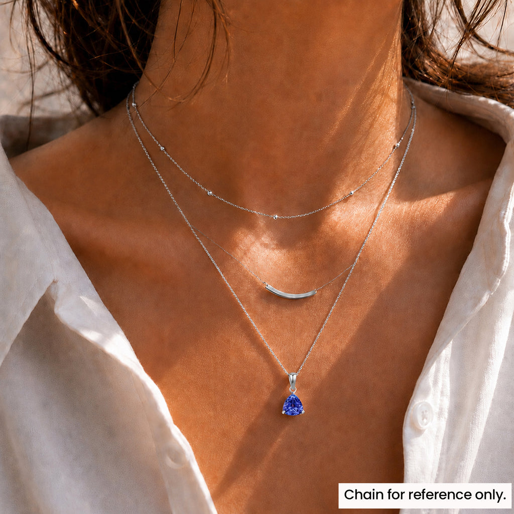20TH BIRTHDAY - 950 Platinum AAAA Tanzanite Trilliant Solitaire Pendant 1.05 Ct_8513197_6