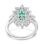 D'Joy Emeraldine Triplet Quartz & White Topaz Halo Ring in Rhodium Overlay Sterling Silver 3.54 Ct._8513240_4