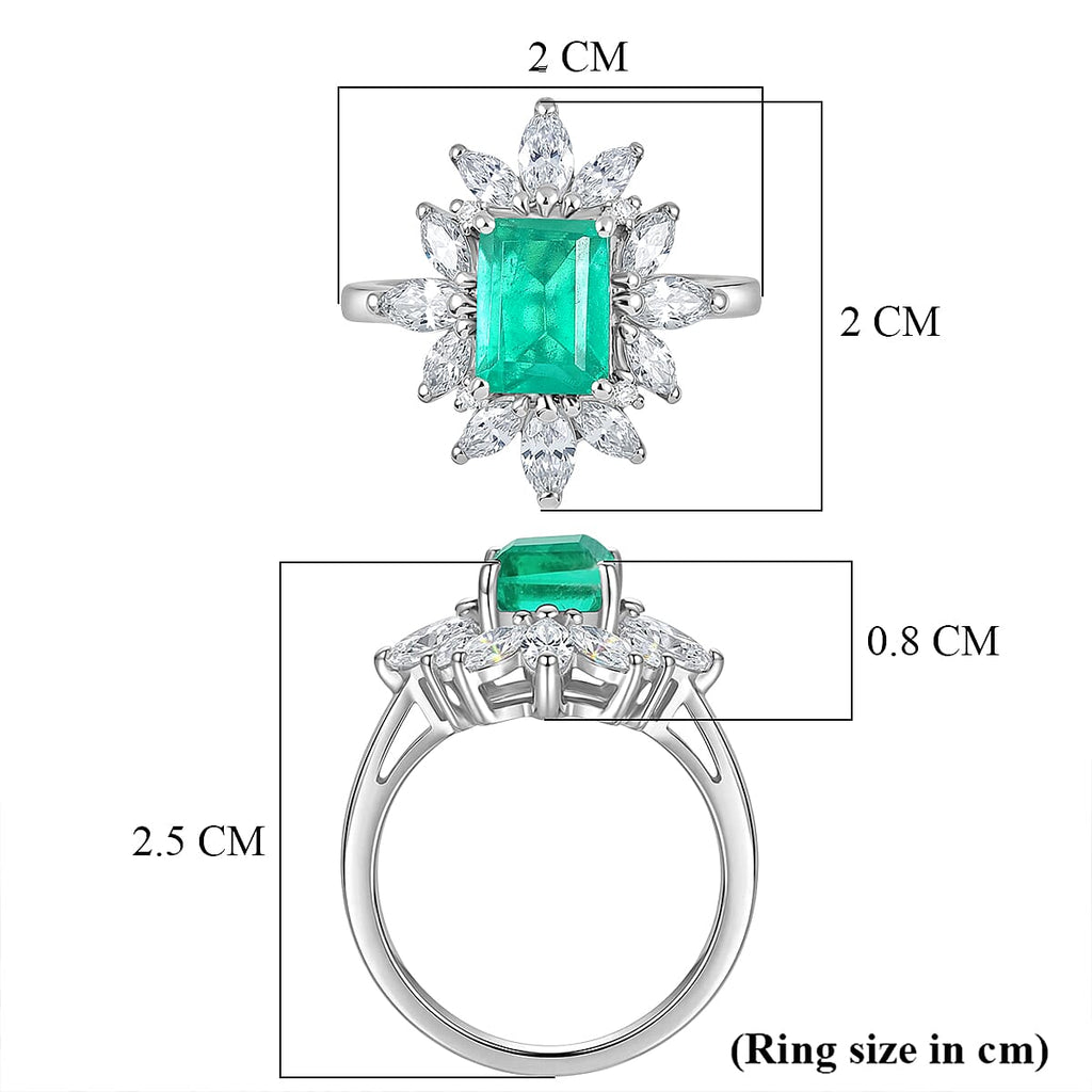 D'Joy Emeraldine Triplet Quartz & White Topaz Halo Ring in Rhodium Overlay Sterling Silver 3.54 Ct._8513240_5