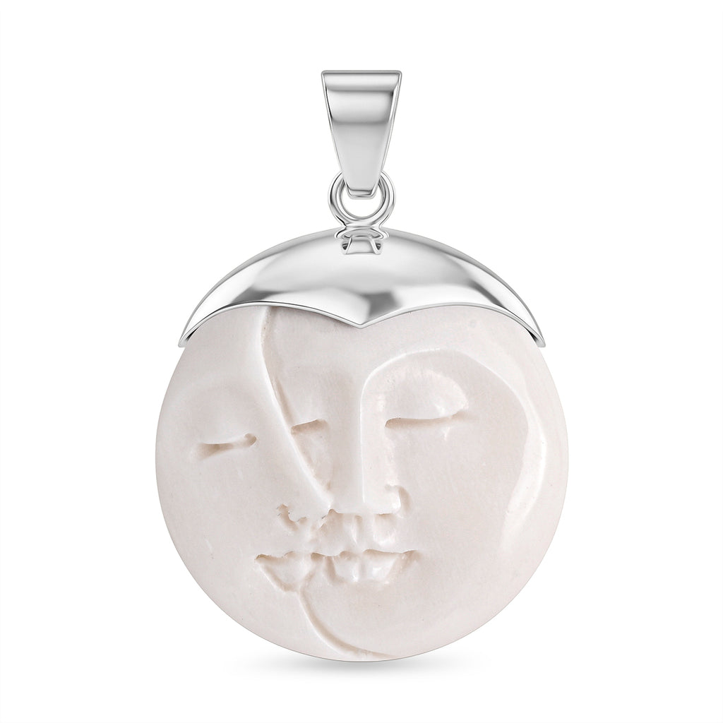 Royal Bali Collection - Ox Bone Sterling Silver Pendant 20.00 Ct._8513250
