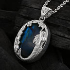 Royal Bali Collection - D'Joy Labradorite Sterling Silver Solitaire Mermaid Pendant 40.00 Ct._8513253_2