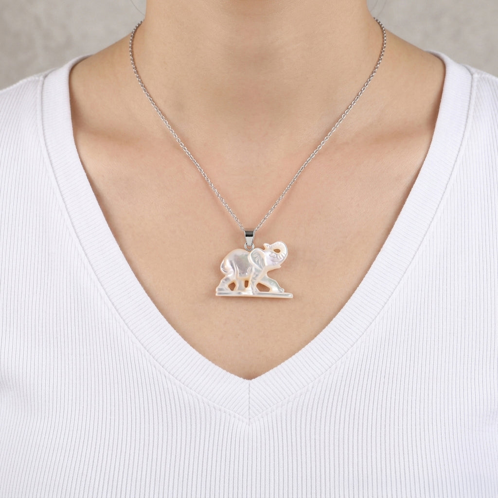 Royal Bali Collection - Mother Of Pearl Sterling Silver Elephant Pendant 6.90  Ct. 8513256 3