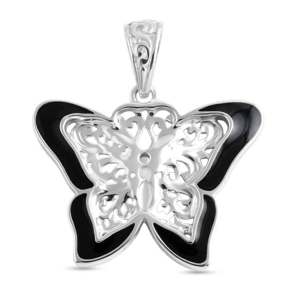 Royal Bali Collection - D'Joy Abalone Shell Sterling Silver Butterfly Pendant 2.00 Ct._8513257_4