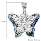 Royal Bali Collection - D'Joy Abalone Shell Sterling Silver Butterfly Pendant 2.00 Ct._8513257_5