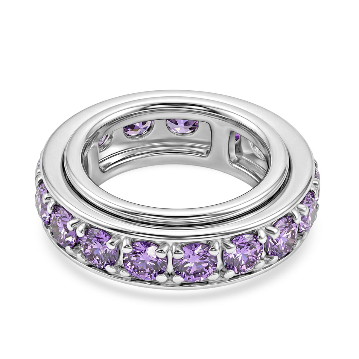EverTrue - Amethyst Cubic Zirconia Full Eternity Band Ring 7.50 Ct. V32513483 5
