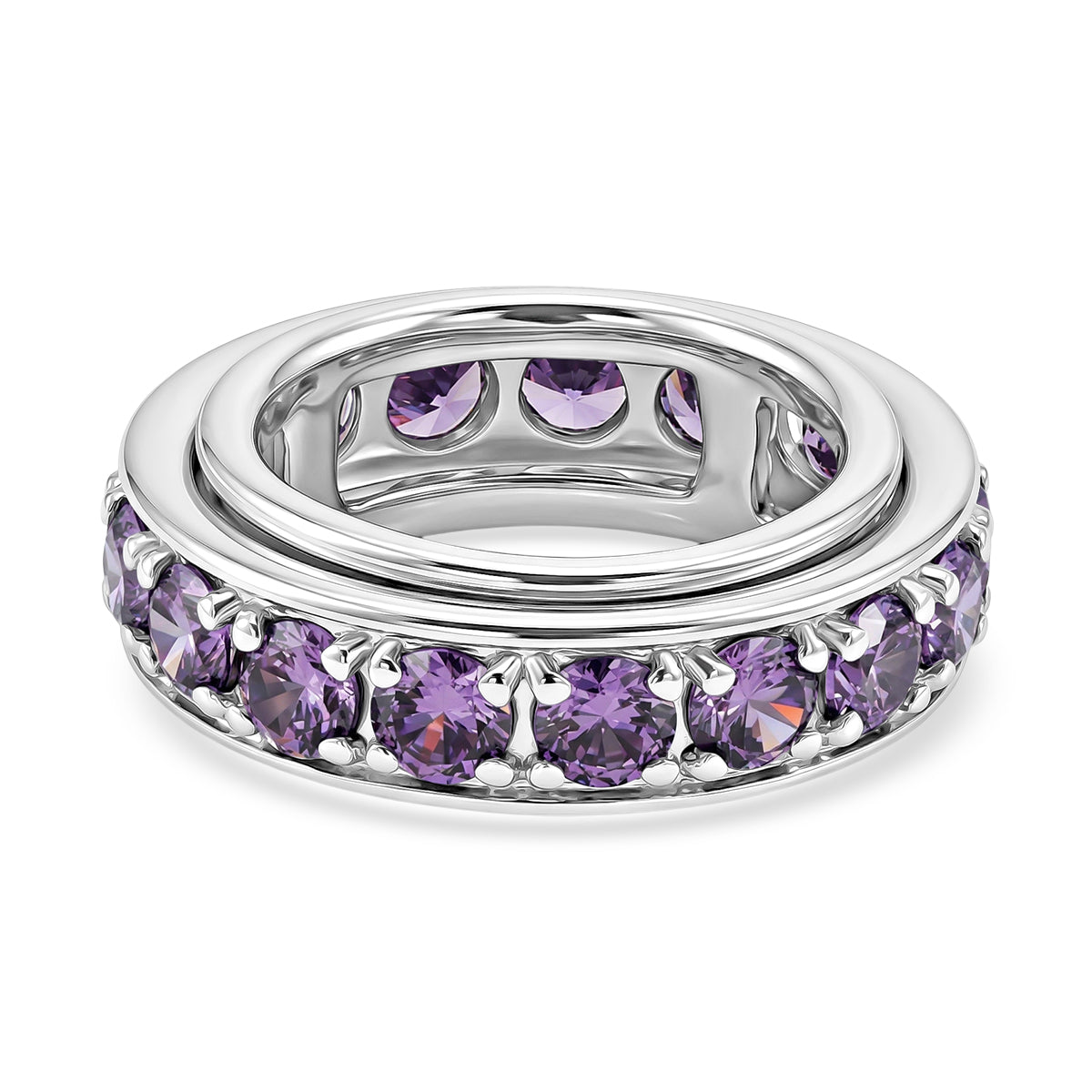EverTrue - Amethyst Cubic Zirconia Full Eternity Band Ring 7.50 Ct. V32512336 0
