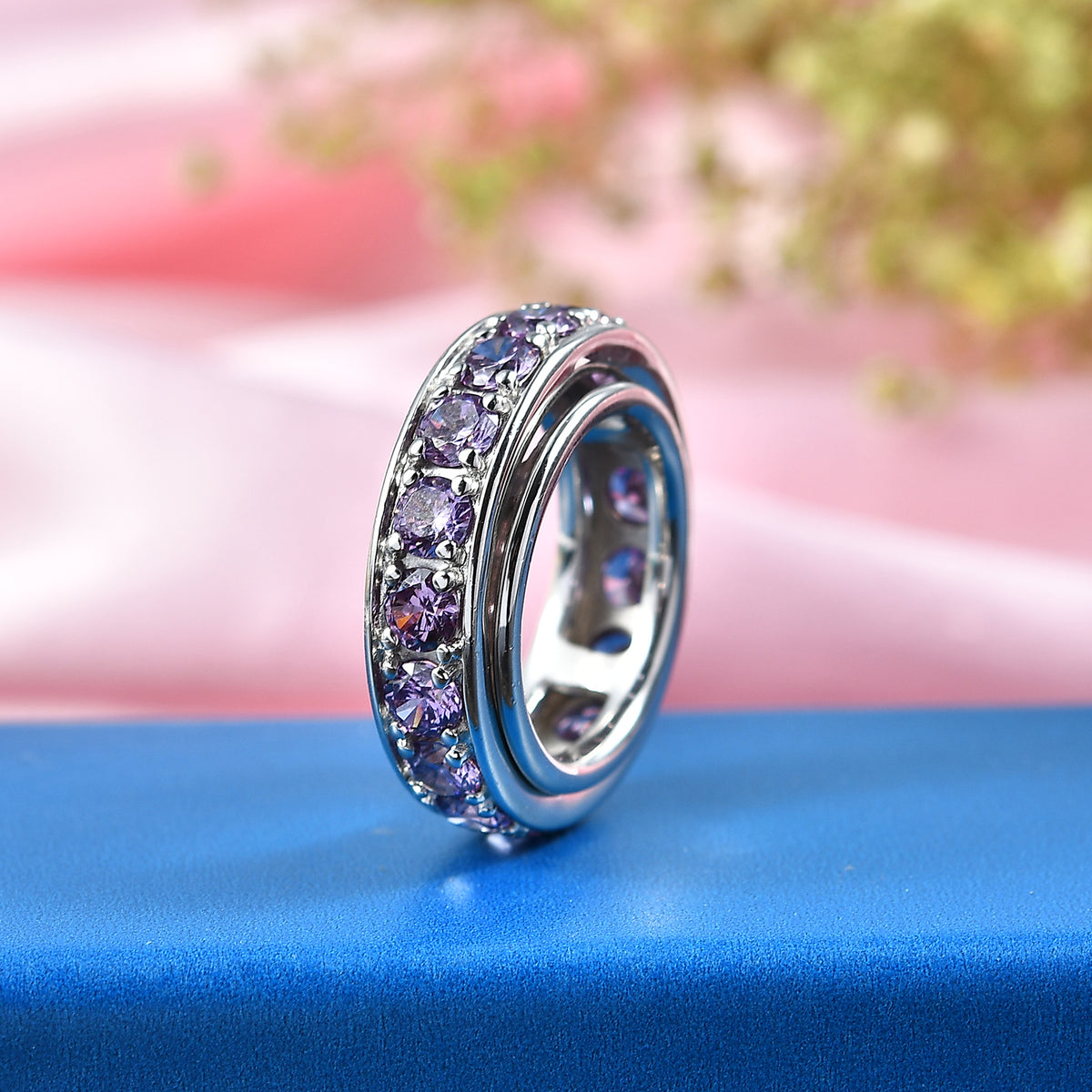 EverTrue - Amethyst Cubic Zirconia Full Eternity Band Ring 7.50 Ct. V32512336 3