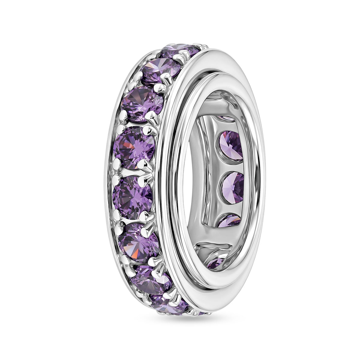 EverTrue - Amethyst Cubic Zirconia Full Eternity Band Ring 7.50 Ct. V32512336 4