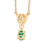 D'Joy Emeraldine Triplet Oval Cut & Black Spinel Panther Head Necklace (Size - 20) in Yellow Gold Tone 1.62 Ct._8513280_4